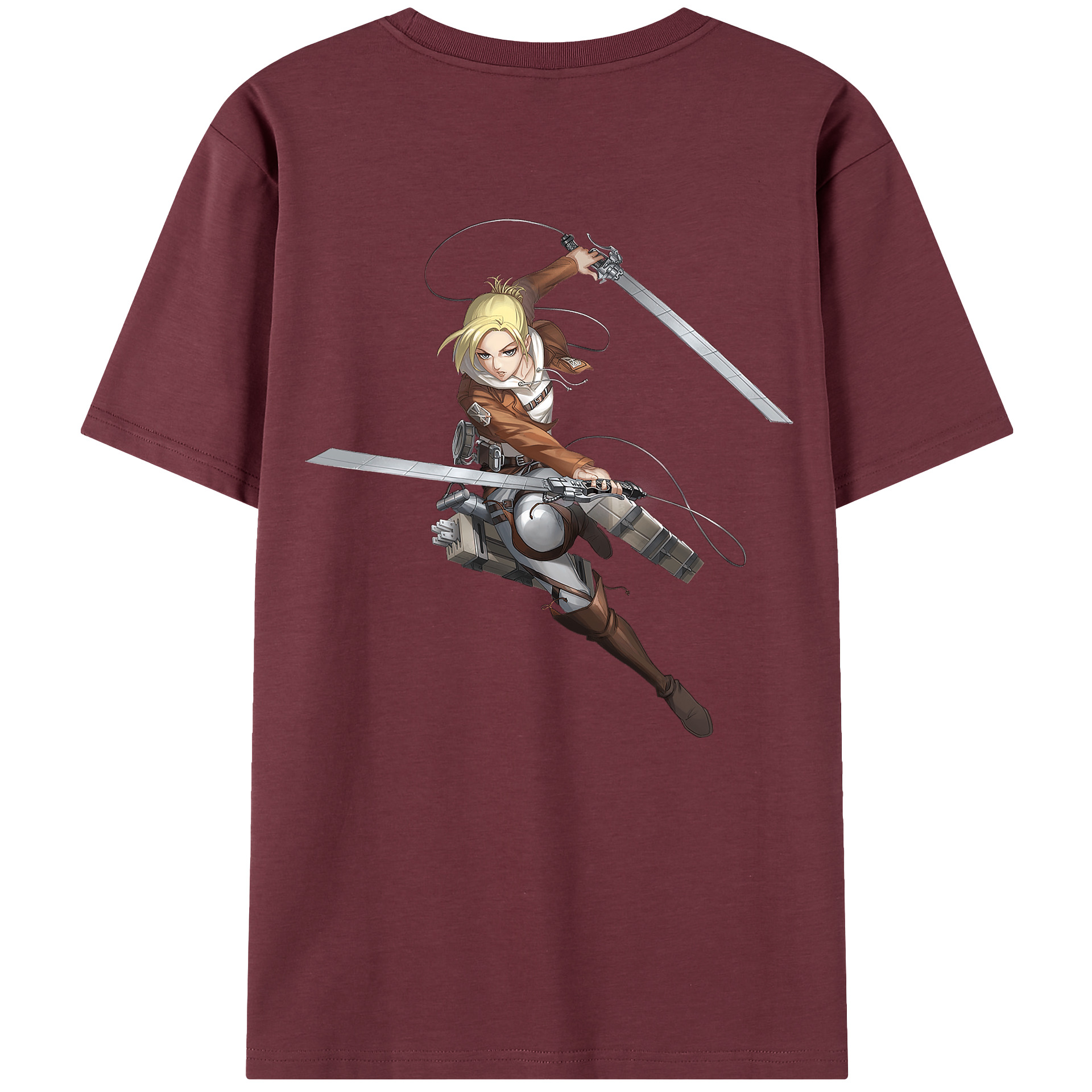 （画像用） 進撃の巨人 アニ・レオンハート Attack on Titan Annie Leonhart 綿100％半袖Tシャツ（背面プリント）